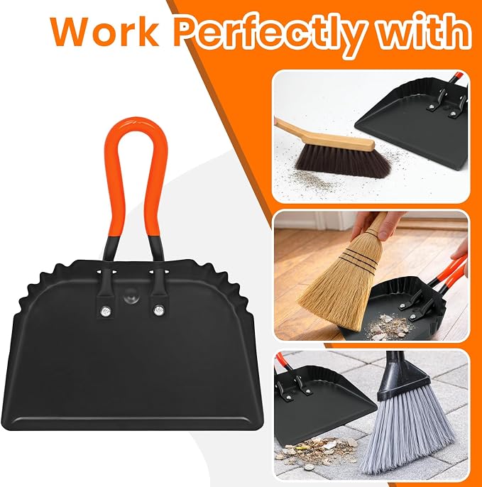 24“ Push Broom and 12" Metal dust Pans