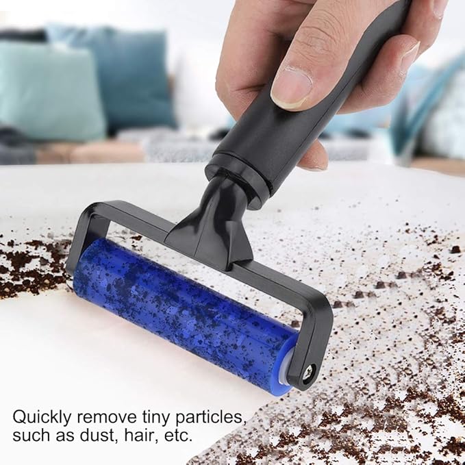 4 Inch Silicone Manual Roller Anti Static Cleaner Tool, Under the Action of Static Electricity, Small Impurities Will be Adsorbed on the Drum 4"