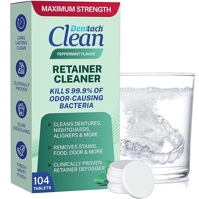 Retainer Cleaner Tablets, Cleaner, Retainer Cleanser and Defogger, Denture Cleaning Tablets, Deep Clean Retainers, Dentures, Aligners, Night Guard, 5 Month Supply