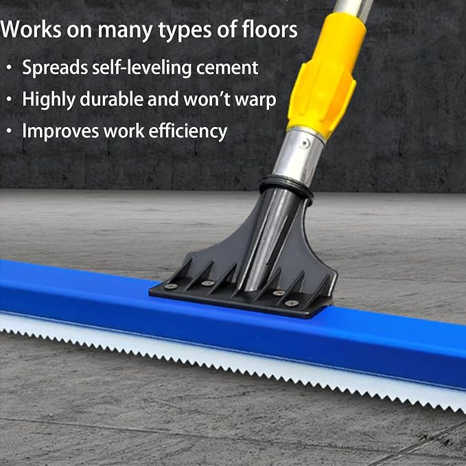 2 Pack 16 Inch Teeth Notched Squeegee, Epoxy Floor Squeegee with 0.16 Inch Teeth for Self Leveling Cement Urethane Epoxy, Lightweight Epoxy & Urethane Flooring Tool