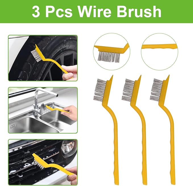 Car Wash Brush Kit - 20-in-1 Car Cleaning Tools with Long Handle, Replacement Brush Heads, Storage Bag for Truck, RV, SUV & Car Detailing