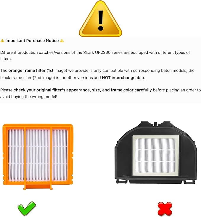 Replacement Parts for Shark UR2360S UR2360 UR2360EEUS Ultra Robot Vacuum Accessories Kit :2 Main Roller Brush/1 Cover 5 HEPA Filters 3 Foam 2 Primary Filter 8 3-Arm Sweep Side Brushes