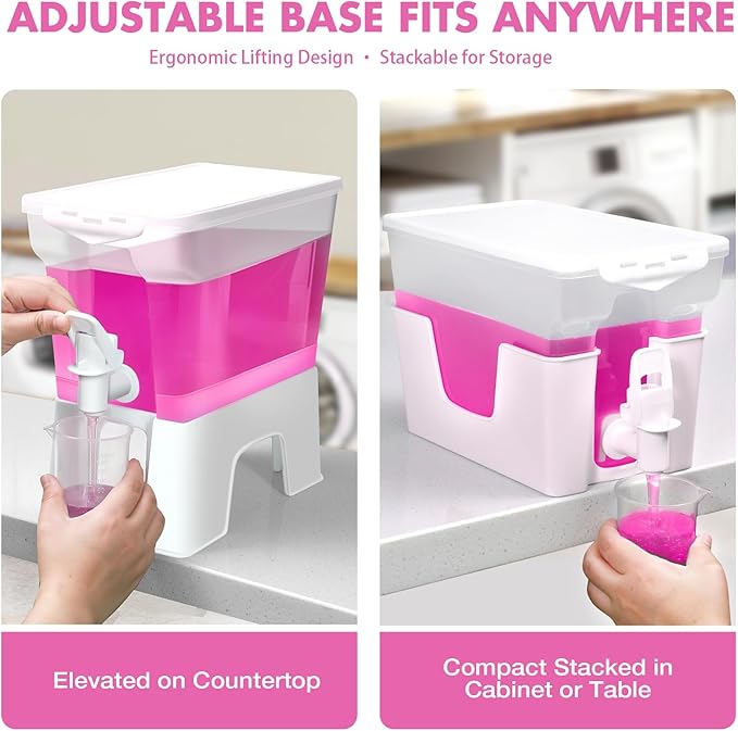 Laundry Beads Dispenser and 1.16 Gallons Liquid Laundry Detergent Dispenser（2 Packs）