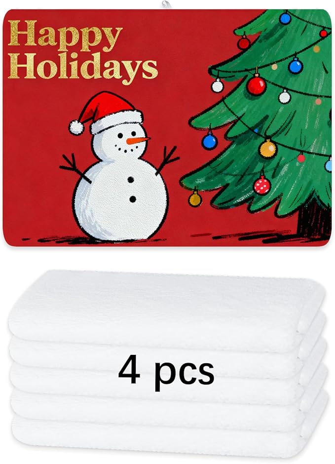 LIZOIDZSM 4 Pcs Sublimation Towels Blank,16 x 24 Inch Sublimation Hand Towels,DIY Microfiber Sublimation Kitchen Towels Dish Towel,Sublimation Tea Towel Blanks