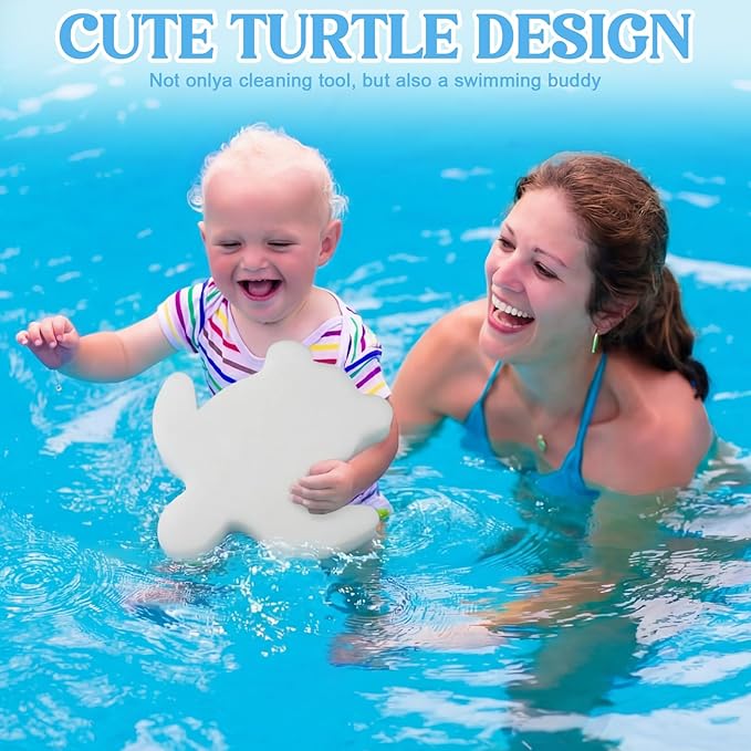 12 Pcs 12 × 12 Inch Sponge for Hot Tub, Turtle Pool Sponge Oil Absorber for Spa Swimming Pool Oil Absorbing Cleaning Accessories