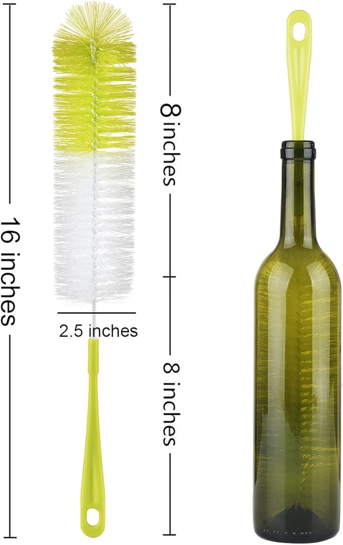 ALINK 16” Long Bottle Brush Cleaner + ALINK 5 Pack Water Bottle Brush Cleaning Set with Holder