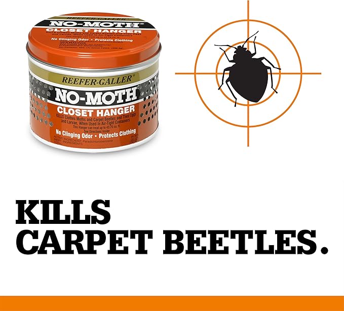 NO Moth Closet Hanger, Kills Clothes Moths, Carpet Beetles, Eggs & Larvae, 3 Pack