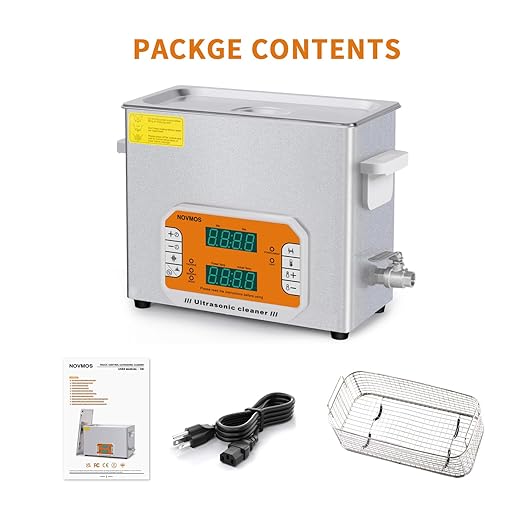 Ultrasonic Cleaner,6L 180W Touch Screen Control Ultrasonic Cleaning Machine with Timer&Heater,Sonic Cleaner for Carburetors,Parts,Chain Cleaning (Including Baskets)