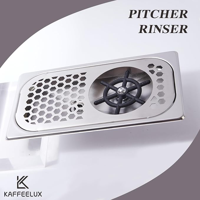 Commercial Stainless Steel Automatic Pitcher Rinser Cup Washer Perfect for Coffee Shops, Bars, and Beverage Venues (Silver)