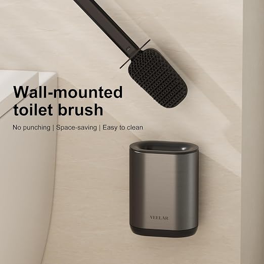 Bathroom Trash Can and Toilet Brush Set