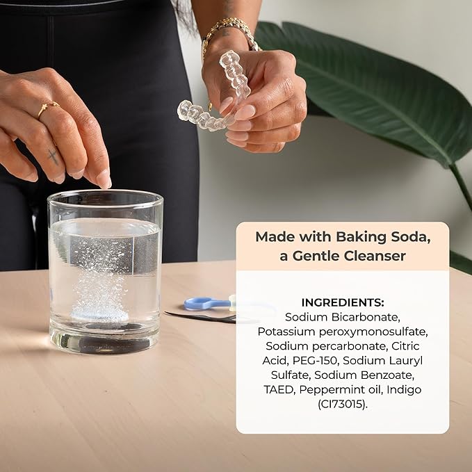 PUL Retainer Cleaner Tablets - Aligner Cleaner for Invisalign and Clear Aligners, Daily Retainer Cleaning Tablets and Denture Cleaner Tablets - Removes Odor, Stains and Plaque - 96 Day Supply