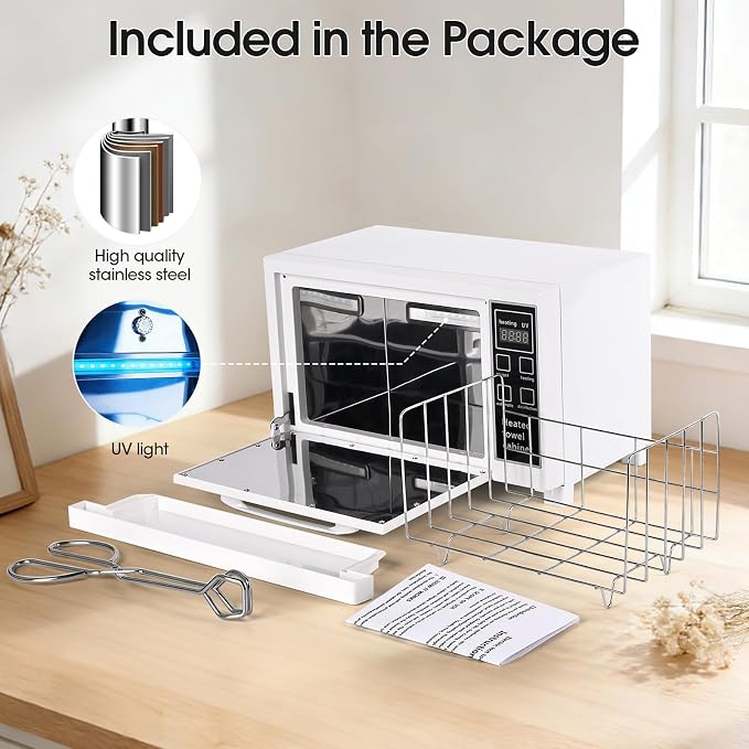 Hot Towel Warmer for Facials, 5.5L Compact Towel Warmers Spa with Digital Screen & Adjustable Time, Multi-Functional Hot Towel Cabinet for Salon, Esthetician and Home