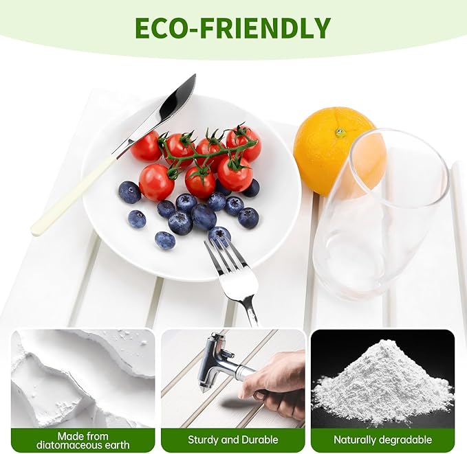 24" x16" Stone Dish Drying Mat for Kitchen Counter, Collapsible Diatomaceous Earth Quick Dry Absorbent Large Dish Drying Mat Extra Large
