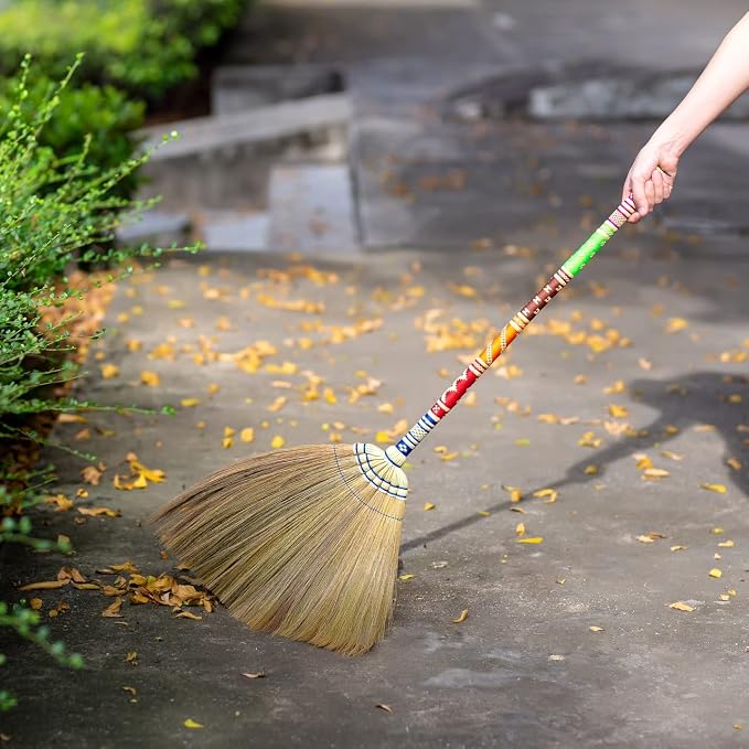 40 inchTall of Asian Straw Broom for Sweeping Dirt, Dust, Debris Handmade