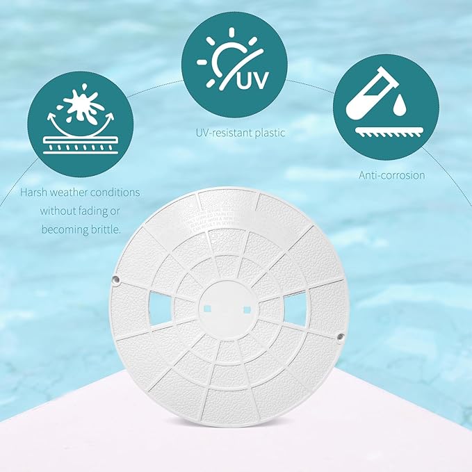 516215 Skimmer Lid, Compatible with Pentair/PacFab Bermuda, 9-3/16"od, White.