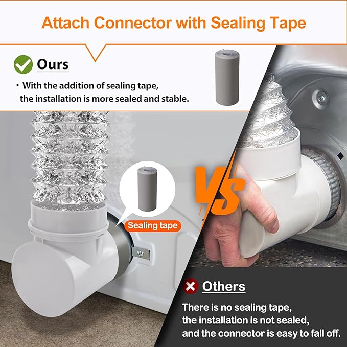 Dryer Vent Hose For Tight Space,90 Degree Hose Elbow,Indoor Dryer Vent, Dryer Hose Vent Kit,Dryer Vent Connector Kit,Dryer Vent Duct, Dryer Vent Adapter, Dryer Vent Vacuum Hose Attachment