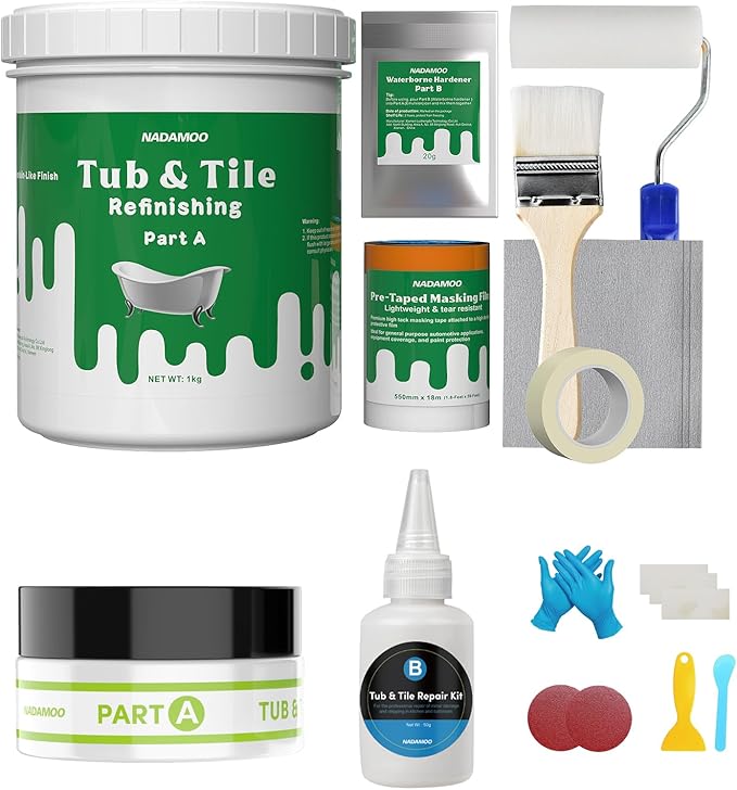 NADAMOO Tub and Tile Repair Kit and Refinishing Paint Kit White