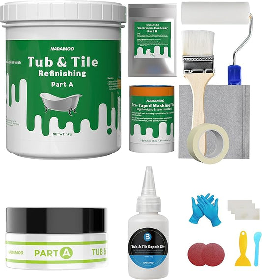 NADAMOO Tub and Tile Repair Kit and Refinishing Paint Kit White