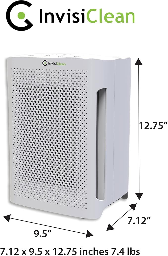 Air Purifier for Bedroom - Perfect Air Purifier for Dorm Room - Air Filter for Pets & Baby Room - 5-in-1 H13 TRUE HEPA Filter/Ionizer/Carbon/Prefilter/UV Light - InvisiClean Mini Aura
