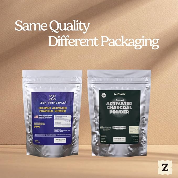 Zen Principle Coconut Activated Charcoal Powder. Whitens Teeth, Rejuvenates Skin and Hair, Supports Better Digestion. USA-Owned Producers, 2.5 lb