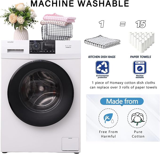 Kitinjoy Cotton 24 Pack Terry Kitchen Towels, 16 x 25 Inches Super Soft and Absorbent Dish Towels, Quick Drying Hand Towels for Kitchen Drying, Mix Color