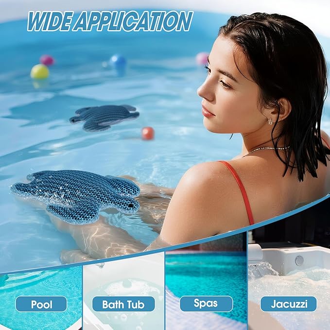 Hot Tub Scum Absorber, Hot Tub Accessories, Spa & Pool Scum Eliminating Balls,Hot Tub Scum Sponge for Hot Tub Oil Absorbing Sponge for Hot Tub Skimmer, Hot Tub Sponge Scum Remover (Turtle)