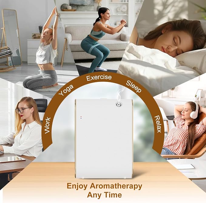 Smart Scent Air Machine for Home, 350ml/2000 Sq. Ft Bluetooth Waterless Essential Oil Diffuser, Aroma Diffuser for Office, Spa