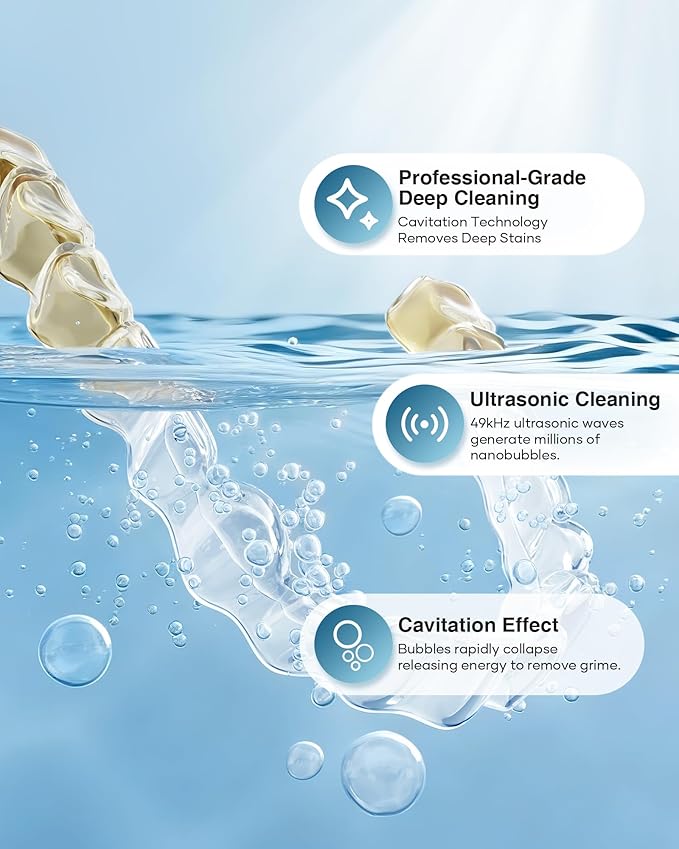 Retainer Cleaner Machine, Dental Cleaning Pod for Night Guards, Mouth Guards, Aligner, Braces, Toothbrush, Jewelry, Dentures