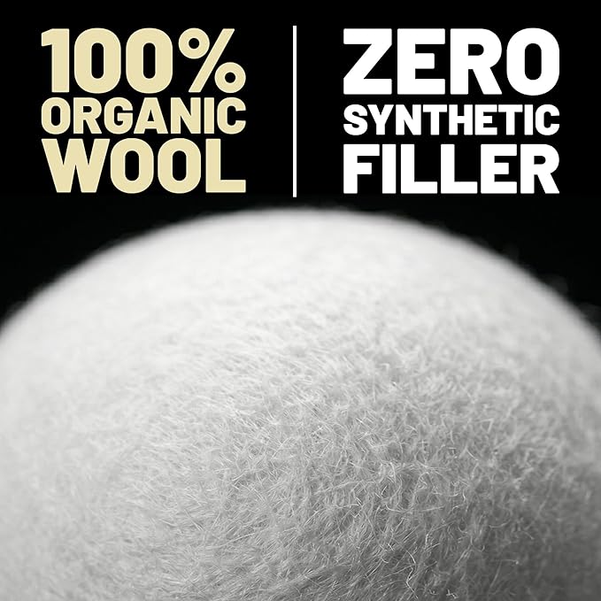 XXL 4in Wool Dryer Balls – Twice The Size of XL | 100% Organic New Zealand Wool | Shorten Drying Time | Reduce Static & Wrinkles Fast (by BigWoolBalls)