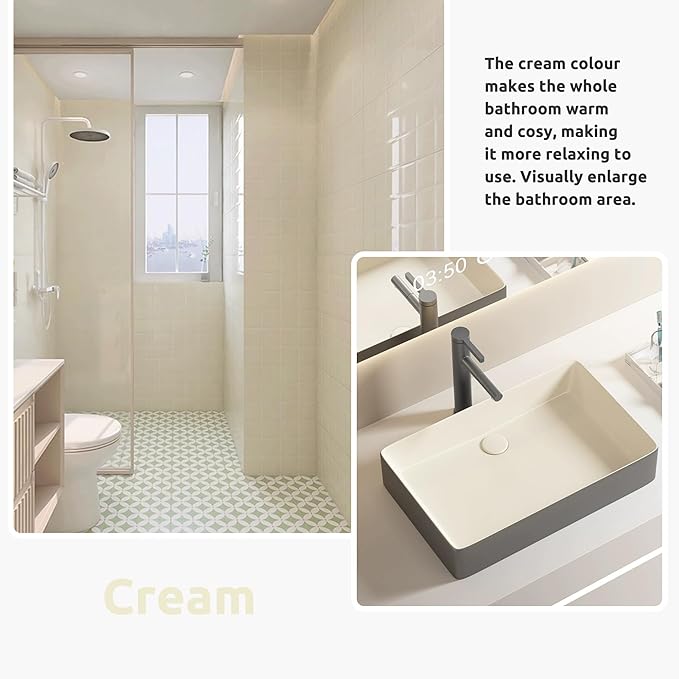 Tub and Tile Refinishing Kit 17.5oz, Low Odor Countertop Paint, Shower Sink Paint for Bathroom Kitchen, 50-55sq.ft Semi-Gloss Cream