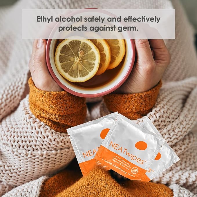 Disposable Bibs & Hand Sanitizing Wipes | Adhesive Tab Napkins for Eating, Personal Use, Home Care & Business | Fresh Citrus Disposable Wet Wipe | Adults, Kids & Elderly Senior