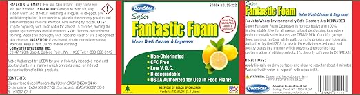Super Fantastic Foam, 1 Gallon, Water Rinse Degreaser, Designed to Clean Away Grease & Oil from Garage Floors, Engines, Motors, White Walls, Printing Presses, Made in USA (55-222)