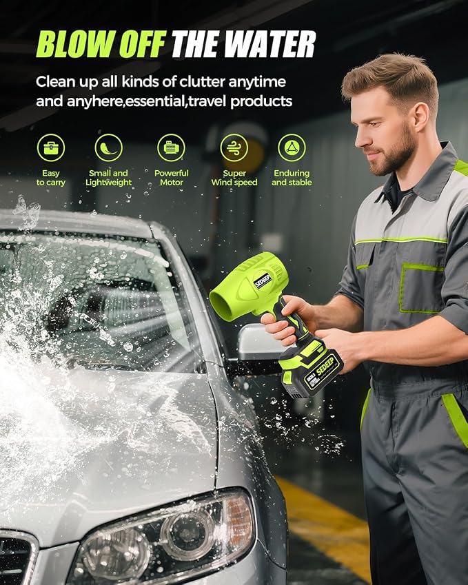 Leaf Blower Cordless with Battery and Charger, 980,000 RPM, Extended Nozzle, Lightweight Handheld,Blower for Patio Cleaning,Leaves and Dust,Birthday Gifts for Men Dad Husband for Home3