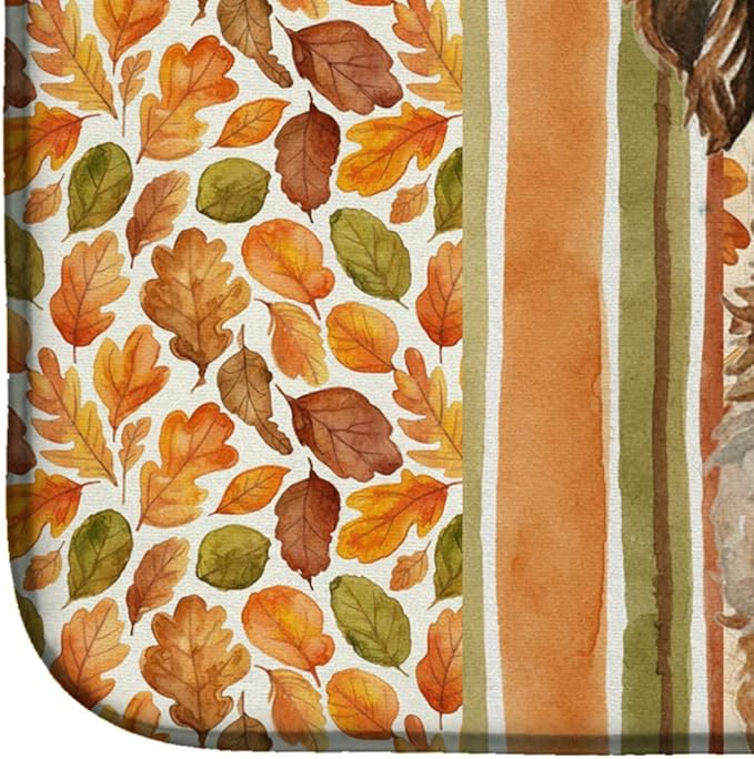 Caroline's Treasures Lagotto Romagnolo Heirloom Fall Dish Drying Mat Absorbent Dish Drying Mat Pad for Kitchen Counter Dish Drainer Mat for Countertop, 14 x 21", Multicolor