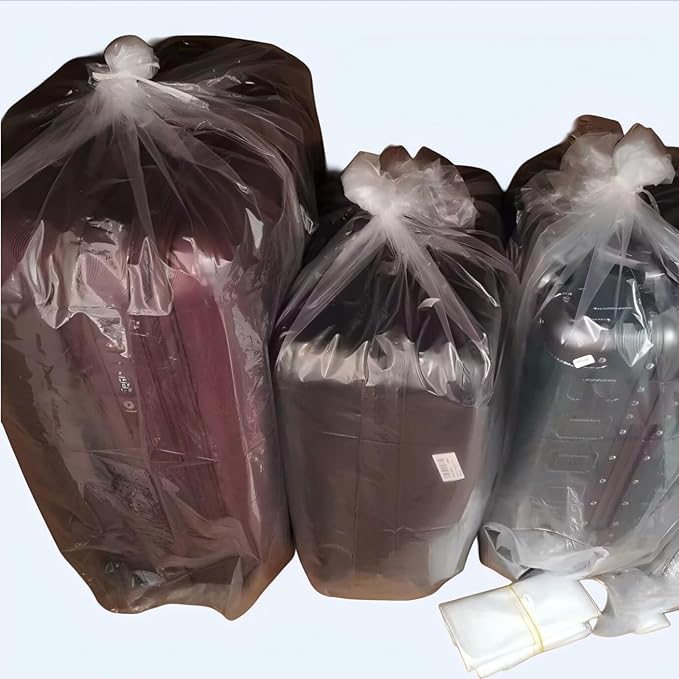 Heavy Duty Contractor Trash Bags, Black, Low Density Polyethylene, 45-50 Gallon, 39x46 Inches, Easy-Tie, for Outdoor, Construction, Lawn Use, 100 Count 100cm x 120cm