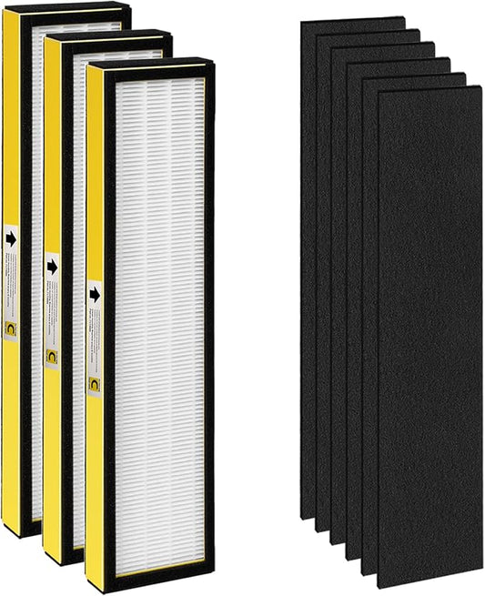 3Pack FLT5000 replacment Filter C- flt5000 Filter is Combined by HEPA Activated Carbon，Compatible with flt5000 AC5000, AC5000E, AC5250PT, AC5350B, AC5350BCA, AC5350W Air Purifier Filter