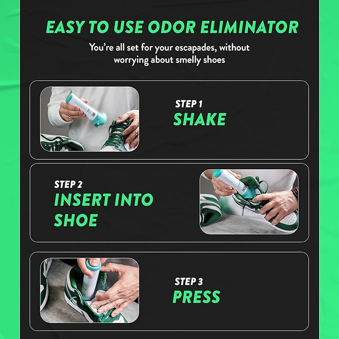 Endees UpFresh 360° Shoe Deodorizer Spray – 2 x 3.38 Fl Oz I Foot Odor Eliminator Shoe Spray for Smelly Shoes, Feet, Sneakers, Boots, and Gym Bags, Stinky Smell Elimination Deodorant, Travel Size