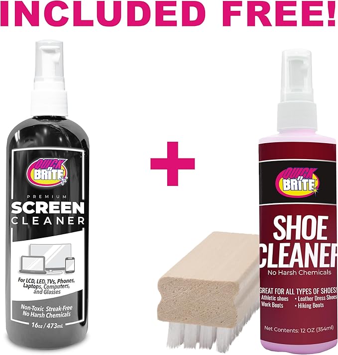 Quick 'n Brite Eco-Friendly Cleaning Supplies Kit - All Purpose Cleaner with Cleaning Paste & Concentrate - Non-Toxic, Powerful Cleaner Includes Sponge - Versatile Solution for Home & Office