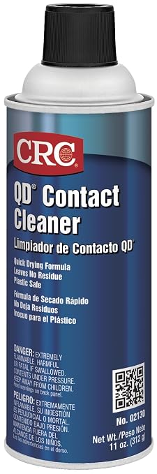 CRC QD Contact Cleaner 02130 – [Pack of 12] 11 wt. oz., Plastic Safe Electronics Aerosol Cleaner, Suitable for Sensitive Electronic Equipment