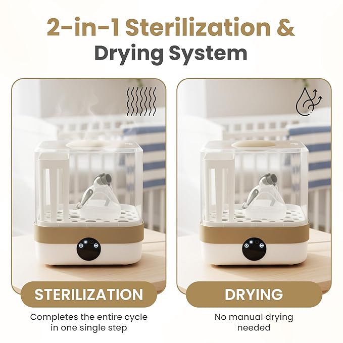 Cleaner and Sanitizing Machine, Cleaning Machine for Masks & Bottles, Deep Machine Cleaner with Hose Brush Kit, Steam Cleaning & HEPA Air Drying System