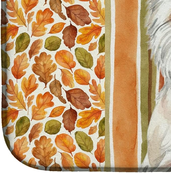 Caroline's Treasures Westie Heirloom Fall Dish Drying Mat Absorbent Dish Drying Mat Pad for Kitchen Counter Dish Drainer Mat for Countertop, 14 x 21", Multicolor