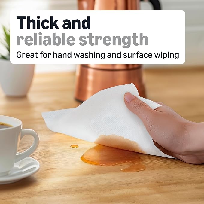 Amazon Basics 1-Ply White Hardwound Paper Towels | Bulk | High Capacity Roll | Compatible with Universal Dispensers | FSC Certified | 800 feet per Roll (6 Rolls) (Previously AmazonCommercial)
