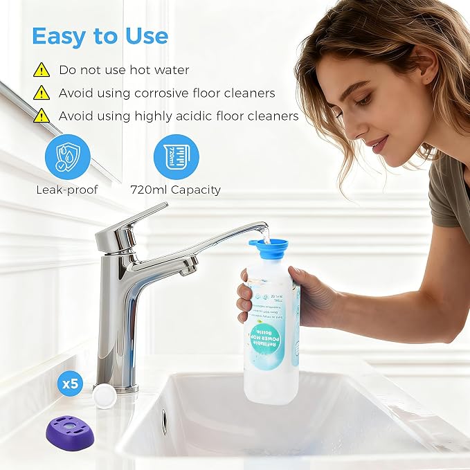 775ML Mop Refillable Bottle and 20 Pack Mop Refills for Swiffer® Mop
