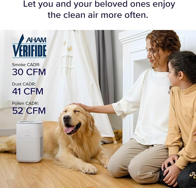 LEVOIT Air Purifiers for Bedroom Home Dorm, AHAM VERIFIDE, Freshens Small Room with Aroma Pad, For Smoke, Pollen, Pet Dander, Odor, Dust, Office, Desktop, 1 Pack, White