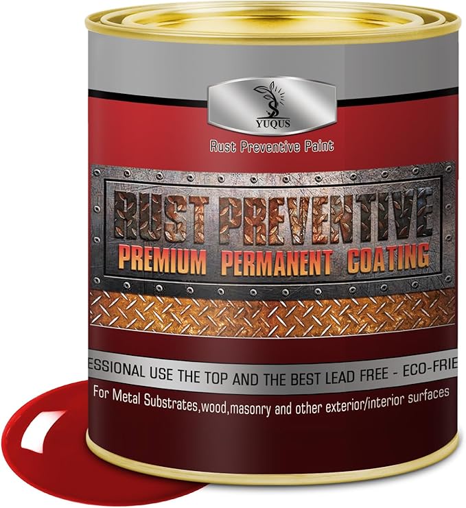 Water-Based Metal Anti-Rust Paint, High Gloss Red 16 fl oz, Metal Primer and Protective Coating, Rust-Proof Coating, Permanent Protection Against Rust and Corrosion