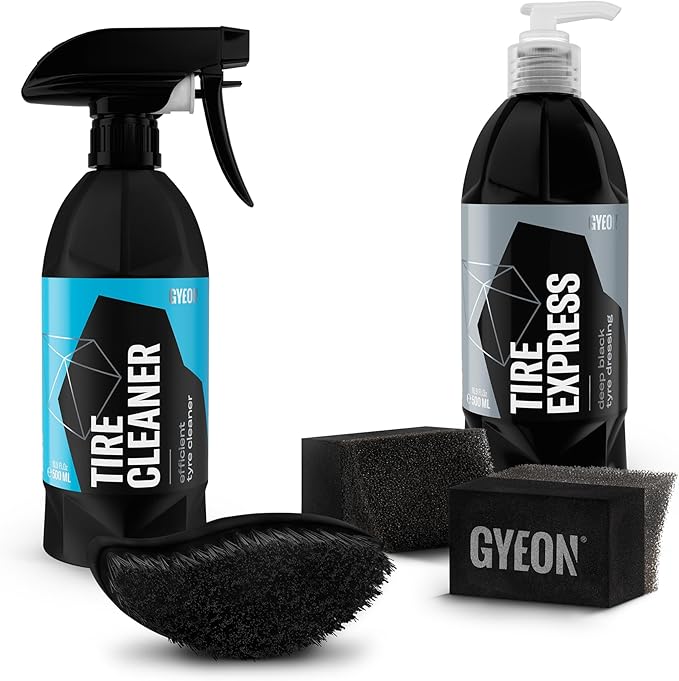 Gyeon Tire Cleaner Kit Advanced Rubber Cleaner For Tires Trim Mats Restores Deep Clean And Preparation Removes Embedded Dirt Grime Dressing Residue Long Lasting Results Detailing Essential