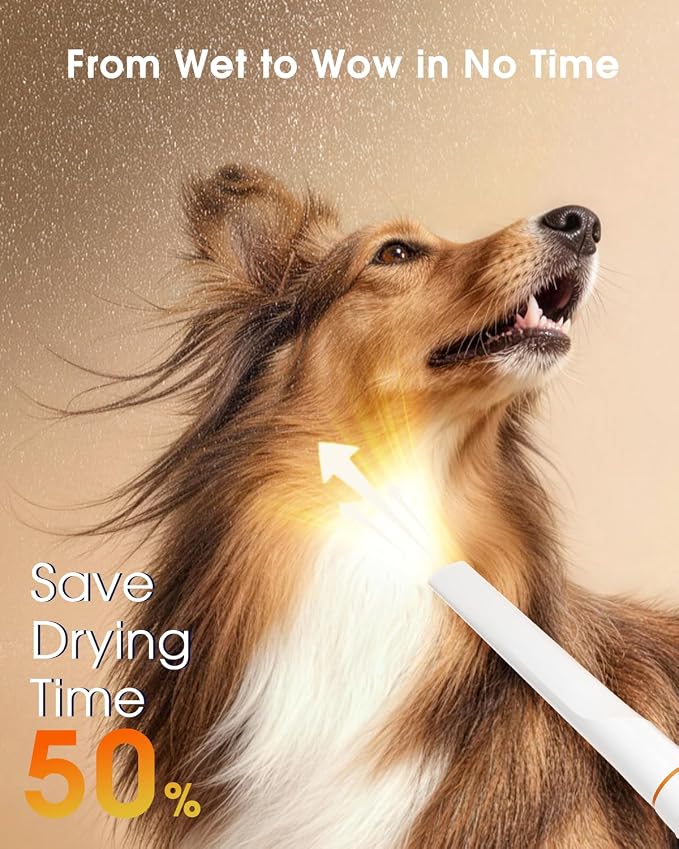 LOMMOL Pet Grooming Vacuum, Dog Grooming Kit with Dog Clippers, 2.2L Dust Cup Dogs Vacuum with Dryer Function, Low Noise Upgrade Dog Grooming Vacuum with 6 Tools for Home Pet Hair, Orange
