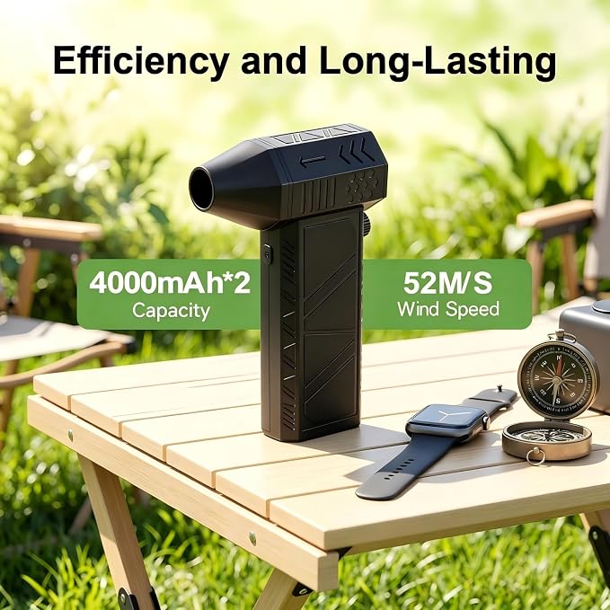 Air Caddy Golf Blower, Compressed Air Duster, Portable Electric Air Duster | 130000RPM Super Power Air Duster, 10 different cleaning brushes, Suitable for Keyboard Car Home Outdoor Cleaning