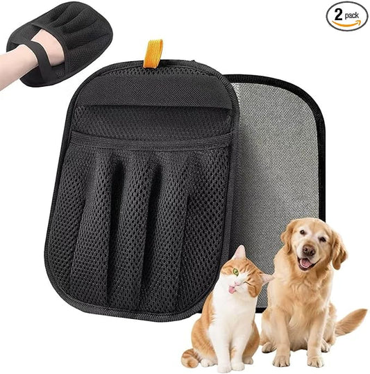 2PCS Pet Hair Removal Glove for Cats & Dogs Reusable Magic Brush Electrostatic Pet Hair Remover Glove for Clothing, Couch, Carpet, Furniture, Car Seat