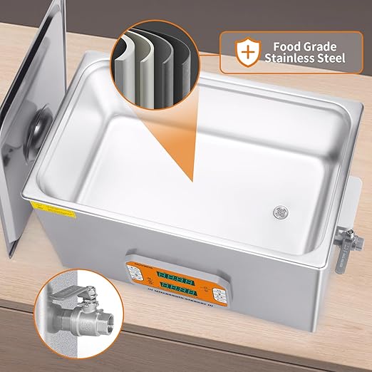 Ultrasonic Cleaner,30L 600W Touch Screen Control Ultrasonic Cleaning Machine with Timer&Heater,Sonic Cleaner for Gun,Carburetors,Parts,Chain Cleaning (Including Baskets)
